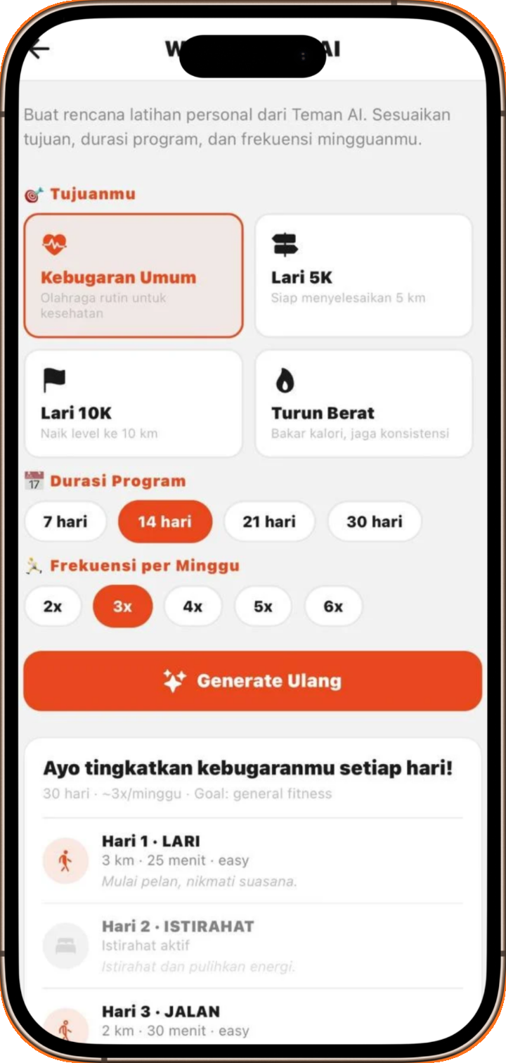 Training plan from AI Buddy